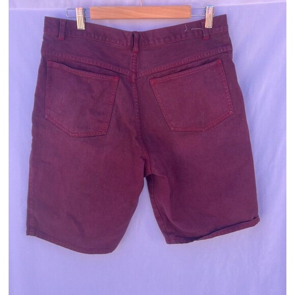 Vintage Sostanza Contemporary Apparel jorts/ short maroon/ red distressed  36 - Picture 4 of 10